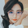 韩版超轻细框金丝边红色窄方框眼镜女近视可配高度数小框小脸镜架