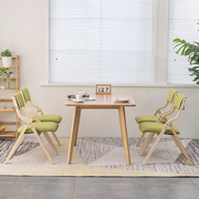 实木折叠椅子家用餐椅简约现代靠背便携会b议椅北欧书桌阳台简易