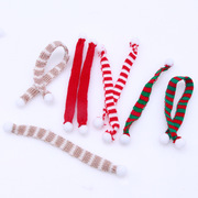 112dollhouse娃娃屋拍摄道具，红白红绿针织迷你围巾圣诞装饰