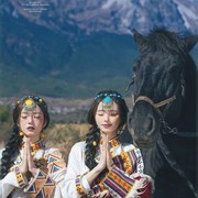 藏族头饰女藏式舞蹈演出服装头饰配饰波西米亚发饰写真复古蒙古族
