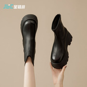 金佰川马丁靴女款短靴2023春秋季单靴厚底靴子瘦瘦女靴冬