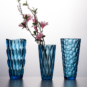 欧式玻璃花瓶富贵竹干花插花大花瓶透明花器现代客厅餐桌装饰摆件