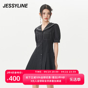 jessyline夏季女装 杰茜莱黑色修身衬衫连衣裙 323111453