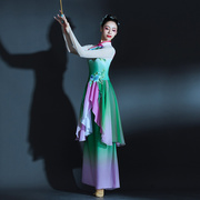 古典舞演出服女飘逸中国风咏荷独舞扇子舞蹈服装现代舞伞