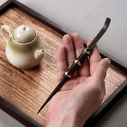 纯手工黄铜茶针双用茶则三件套茶饼，撬茶开茶器，创意功夫茶具配件