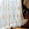 高端刺绣窗纱纱帘纯色绣花白色，简欧式半遮光法式窗帘卧室典雅温馨