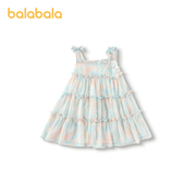 巴拉巴拉女童连衣裙2024夏季儿童裙子雪纺吊带蛋糕裙宝宝童装