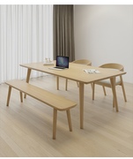 简约实木客厅学习大长，书桌家用松木，原木桌子长条原木办公工作桌