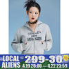 local aliens外星沙龙美式复古连帽长袖开衫卫衣早秋短上衣外套女