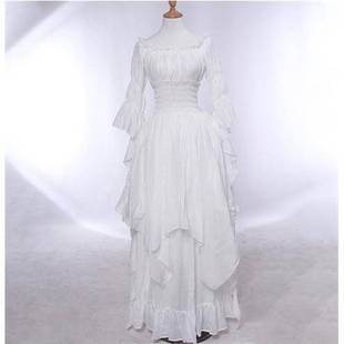 欧美华丽蕾丝喇叭袖连衣裙，洋装复古哥特式礼服，cosplay舞会公主裙