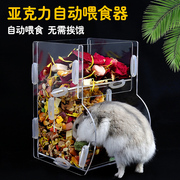 小仓鼠食盒亚克力透明喂食器金丝熊花枝鼠食盆自动喂食器专用造景