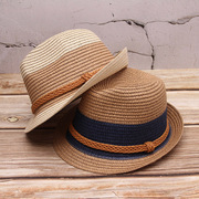 夏天礼帽韩版男女太阳帽，遮阳防晒帽沙滩海边英伦，爵士亲子草帽子