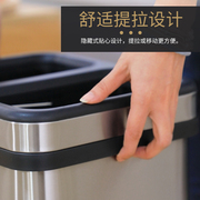 库无盖垃圾分类垃圾桶家用带压圈双桶大号厨房客厅防臭干湿分离销