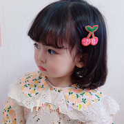 韩国pom儿童可爱发夹甜美小清新碎花bb夹水果格纹女童发饰