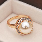 时尚仿珍珠食指戒指指环女个性冷淡风韩国潮人网红简约配饰装饰品