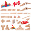磁性小火车轨道玩具男女孩木质磁性小火车，兼容百变实木轨道场景配