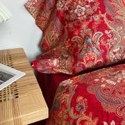 中国风全棉婚礼四件套，红色60高支纯棉双人，1.8米礼物结婚床品套件