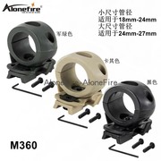 头盔强光导轨手电筒夹60度旋转调节固定支架夹具骑行配件M360