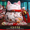 高档招财猫摆件日本招桃花猫，陶瓷存钱罐储蓄罐，创意生日礼物家居