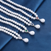 欧美时尚珍珠项链，新娘三件套首饰耳环锁骨链，饰品母亲节礼物
