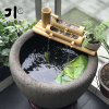 流水趣竹排竹子流水循环摆件，流水器上半部庭院客厅阳台陶瓷荷花缸