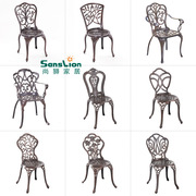 铸铝户外椅子别墅庭院休闲阳台，铁艺压铸工艺户外餐桌椅，组合单椅子(单椅子)