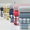 帆布布料加厚涤棉沙发窗帘桌布，面料老粗布色织，活性纯色格子条纹