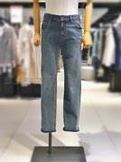 BASSO韩国2023年秋季韩版修身深蓝色弹力常规牛仔裤长裤