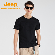 Jeep户外凉感速干T恤男圆领时尚大码夏装透气不闷汗短袖