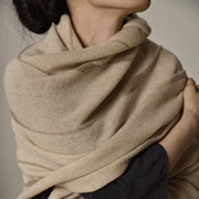 apcshop羊绒披肩秋冬开司米，条纹拼色大围巾，女士保暖两用针织披肩