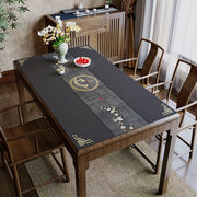 中国风硅胶皮革桌垫新中式桌布，茶几垫防水防油免洗餐桌垫桌面垫子