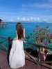 马尔代夫海边旅游拍照度假沙滩长裙，超仙女紫色性感露背挂脖连衣裙