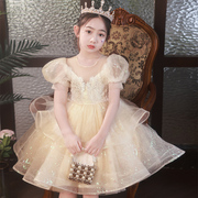 女童礼服高端公主裙，钢琴演奏比赛小主持人演出服，儿童花童婚礼裙子