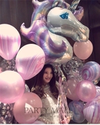 进口正版独角兽铝箔气球女孩粉色温馨布置拍照道具生日场景装饰