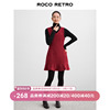 ROCO樱桃红色 无袖背心连衣裙法式时尚羊毛呢料A字短裙
