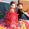 婚车娃娃一对插件结婚装饰用品情侣婚纱公仔，对婚车花小人娃娃玩偶