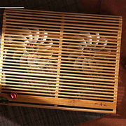 木质笔记本散热器14寸15.6寸17寸电脑支架，底座usb双风扇散热架