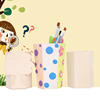 diy笔筒白坯木质手工创意自制做材料儿童益智幼儿园亲子礼物模型