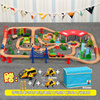 acool木质火车轨道套装，玩具车儿童拼搭电动小火车益智积木玩具