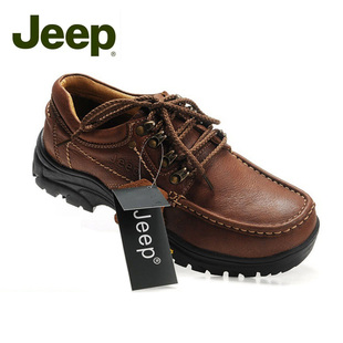 jeep吉普男鞋户外运动休闲皮鞋，真皮商务软底男士，钢爪防滑大头鞋