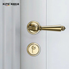 kpe卧室门锁室内通用型，法式房间实木门把手磁吸静音，分体金色锁具