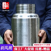 4斤装特大号纯锡茶叶罐 锡罐锡器茶叶罐茶叶筒匠之源手工锤纹茶仓