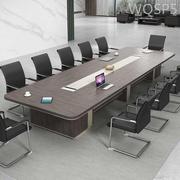 大型会议桌椅组合简约现代员工培训桌洽谈桌会议室长条桌办公家具
