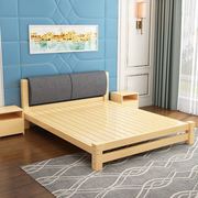 原木床实木床1.8米双人床成人1.5米简易1.2米单人床1米学生床