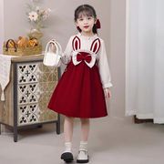 女童公主裙春秋款小童网红裙子小女孩2023秋季儿童连衣裙童装