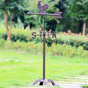 欧式复古铸铁公鸡风向标户外花园庭院乡村双面铁艺指向标装饰摆件