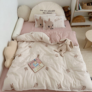 a类婴儿童纯棉纱布，被套单件女孩幼儿园，床单被罩床品三件套120150