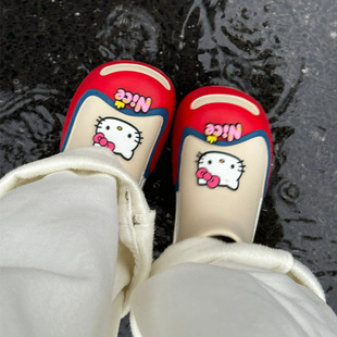 HelloKitty雨靴女可爱防水防滑时尚卡通短筒学生上学外穿短靴雨鞋