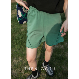 dorothy丨宽松立体剪裁设计感休闲五分裤女2022直筒运动短裤