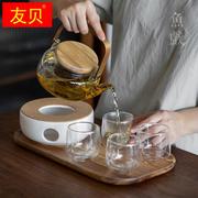 日式创意相思木整套玻璃茶具，套装家用耐高温过滤花茶泡茶壶煮茶壶